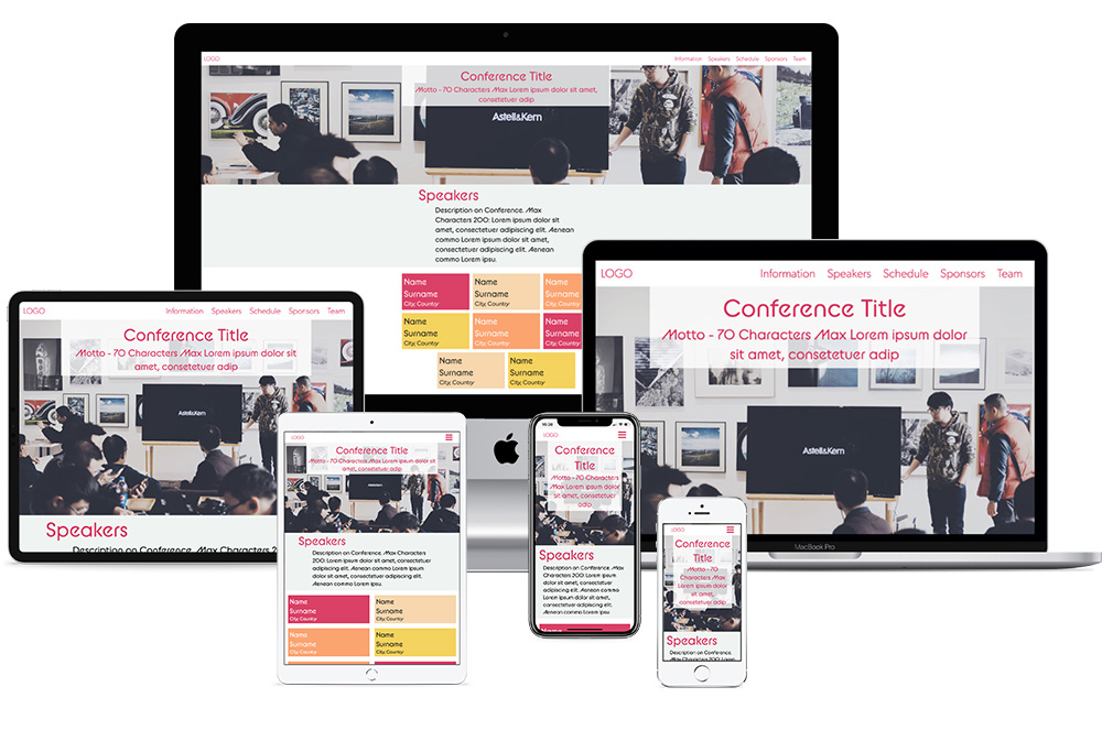 Conference Site Mockup on Devices